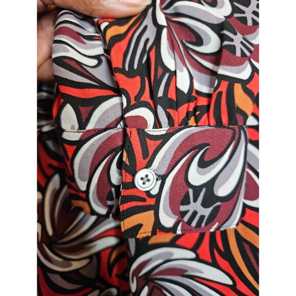 Loft Floral Print Long Sleeve Pullover Tunic Top Size L Colorful Lightweight - Picture 6 of 11